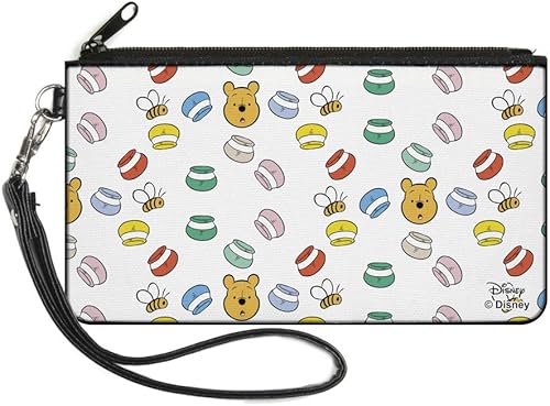 Buckle-Down Winnie The Pooh - Cartera con cremallera estándar para mujer, grande, 8" x 5"