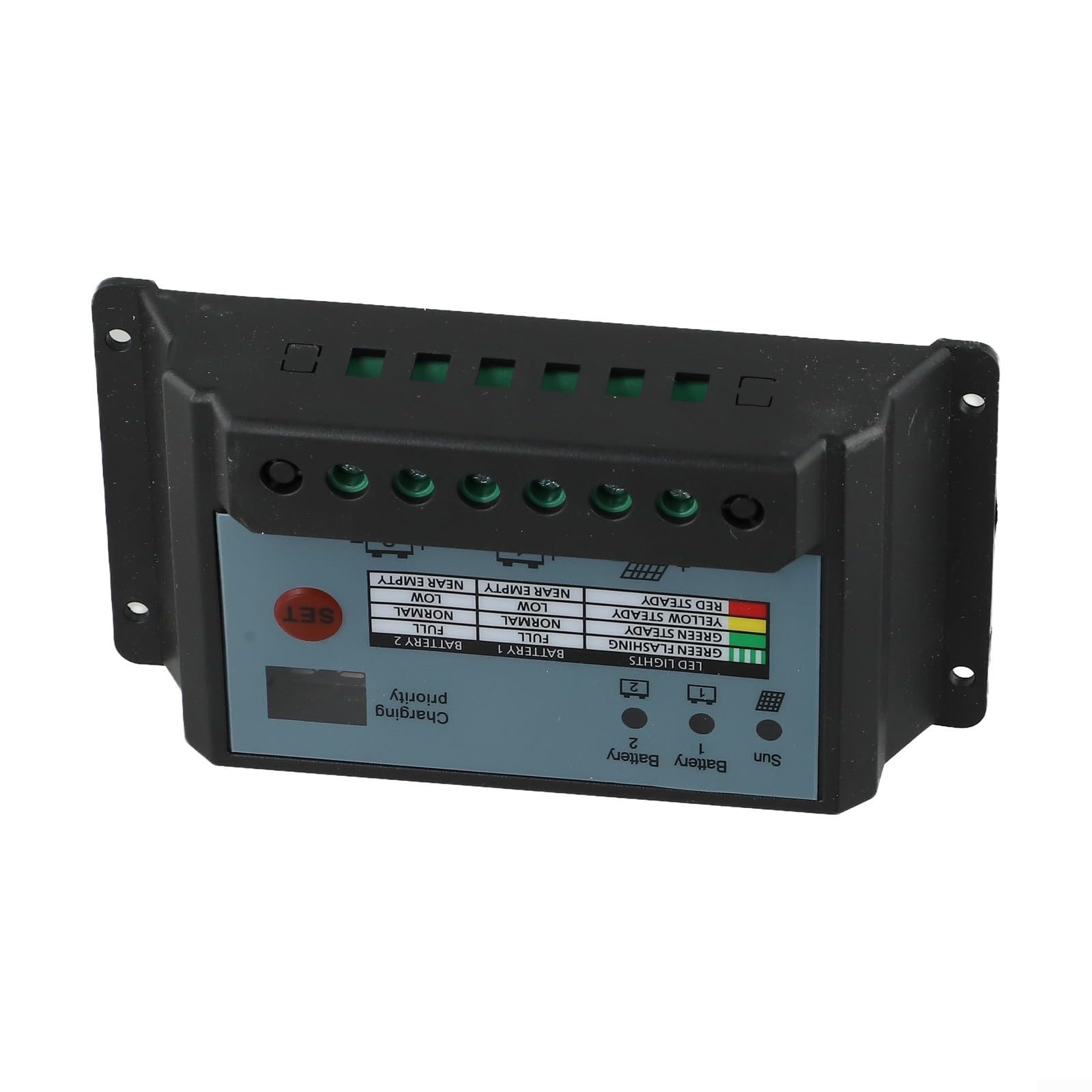 Dual-Batterieladeregler, 10 A, 20 A, 30 A, für 12 V/24 V, ABS-Material mit Display für optimales Sonnensystem-Management (20 A)