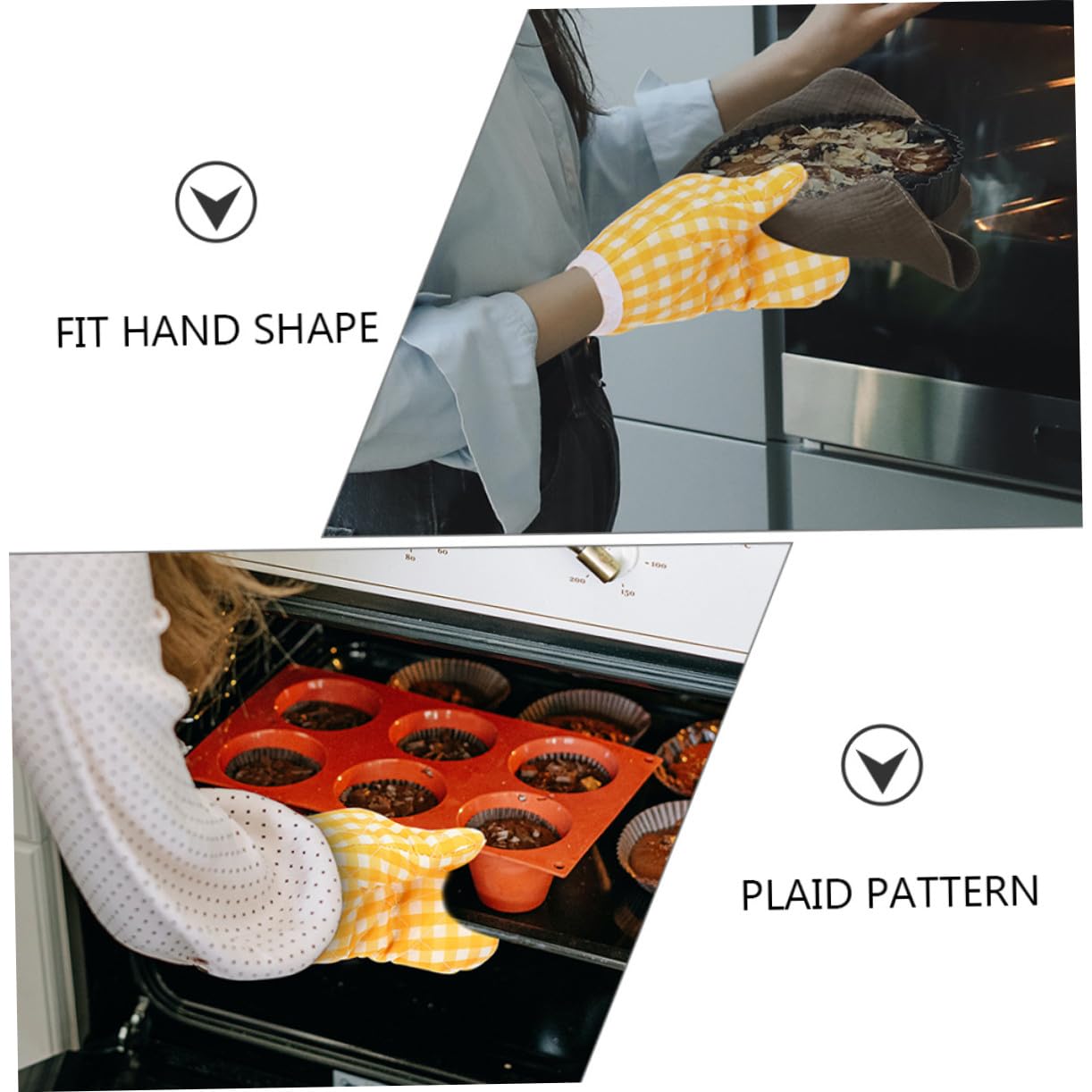 Sosoport Maniques Lot de 2 Pièces la Chaleur Cuisine Résistantes en Polyester Lavables en Machine Cuisson Pâtisserie