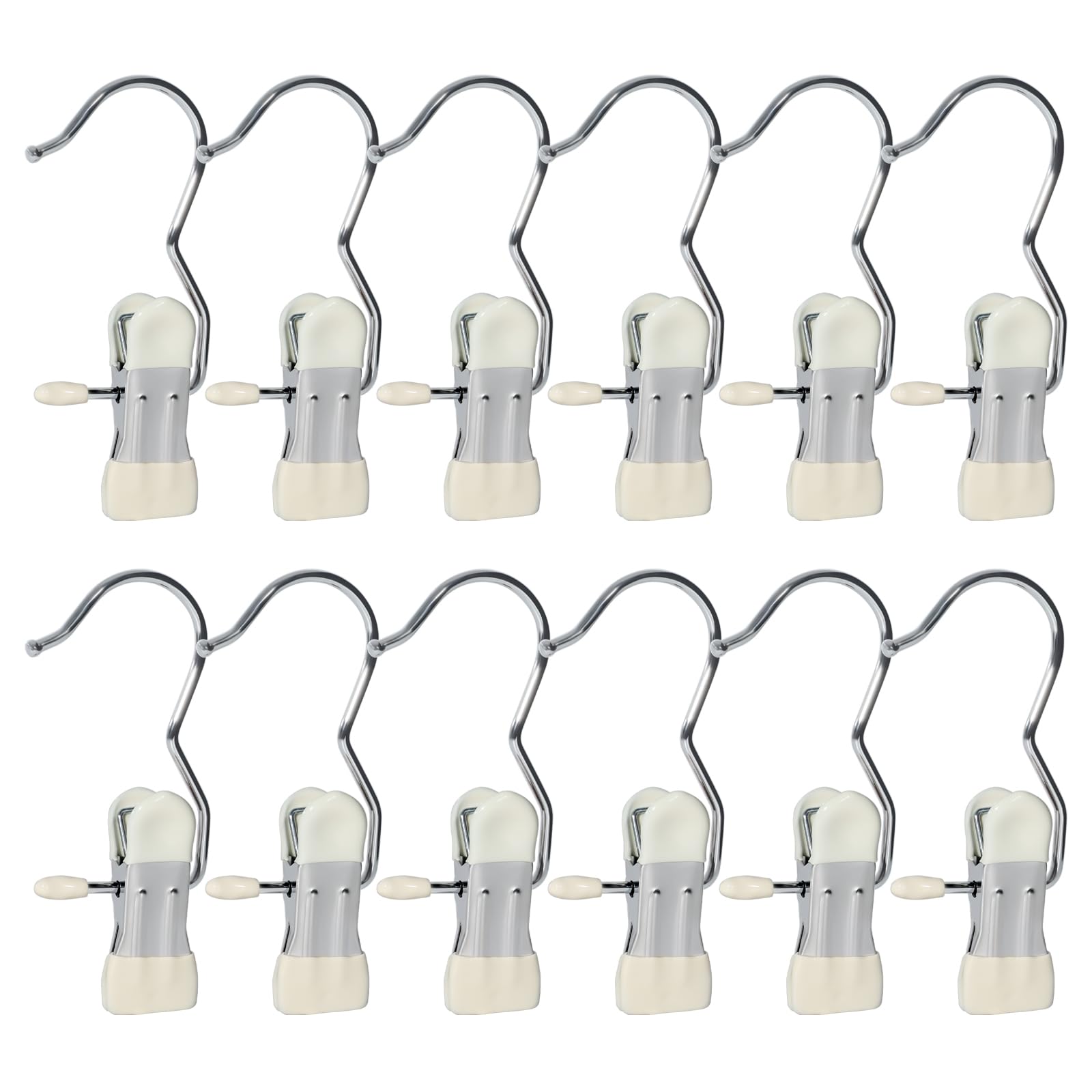 15/30Pcs Upgrade Double Head Clamp Dipped Clothespin for Laundry Hooks with Clips, Boot Holder, Hanging Clips, Portable Multifunctional Hangers Single Clip Space Saving for Jeans, Hats (30, White)