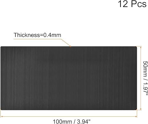 Miniatura 8 de uxcell Tarjeta de metal en blanco, placa de acero inoxidable 201 cepillado de 2 x 0.9 pulgadas para grabado láser, placa de identificación de 0.016