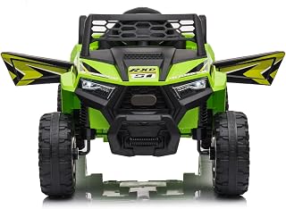 12V Kids Ride On Mini Utv, Electric Car with Front Led Lights & Horn, Single Seat, Kids Electric Vehicle, Green