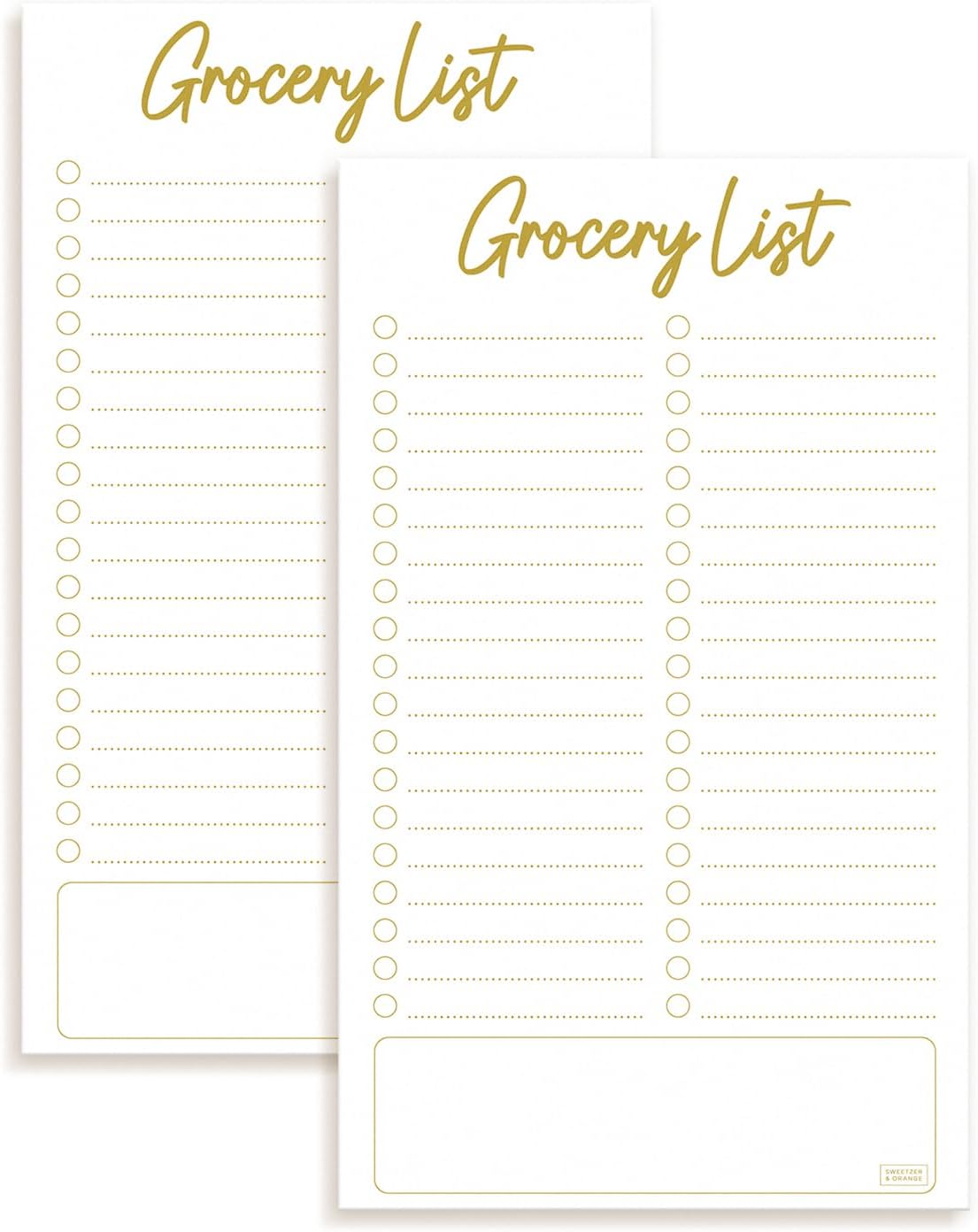 S&O Grocery List Notepad for Organization, 2 Pack sticky notes for Refrigerator – Grocery Catalog journals, Food Items sheets for Fridge, Magnetized memo Pad for cooler- 4.5×7.5”, 50 Pages