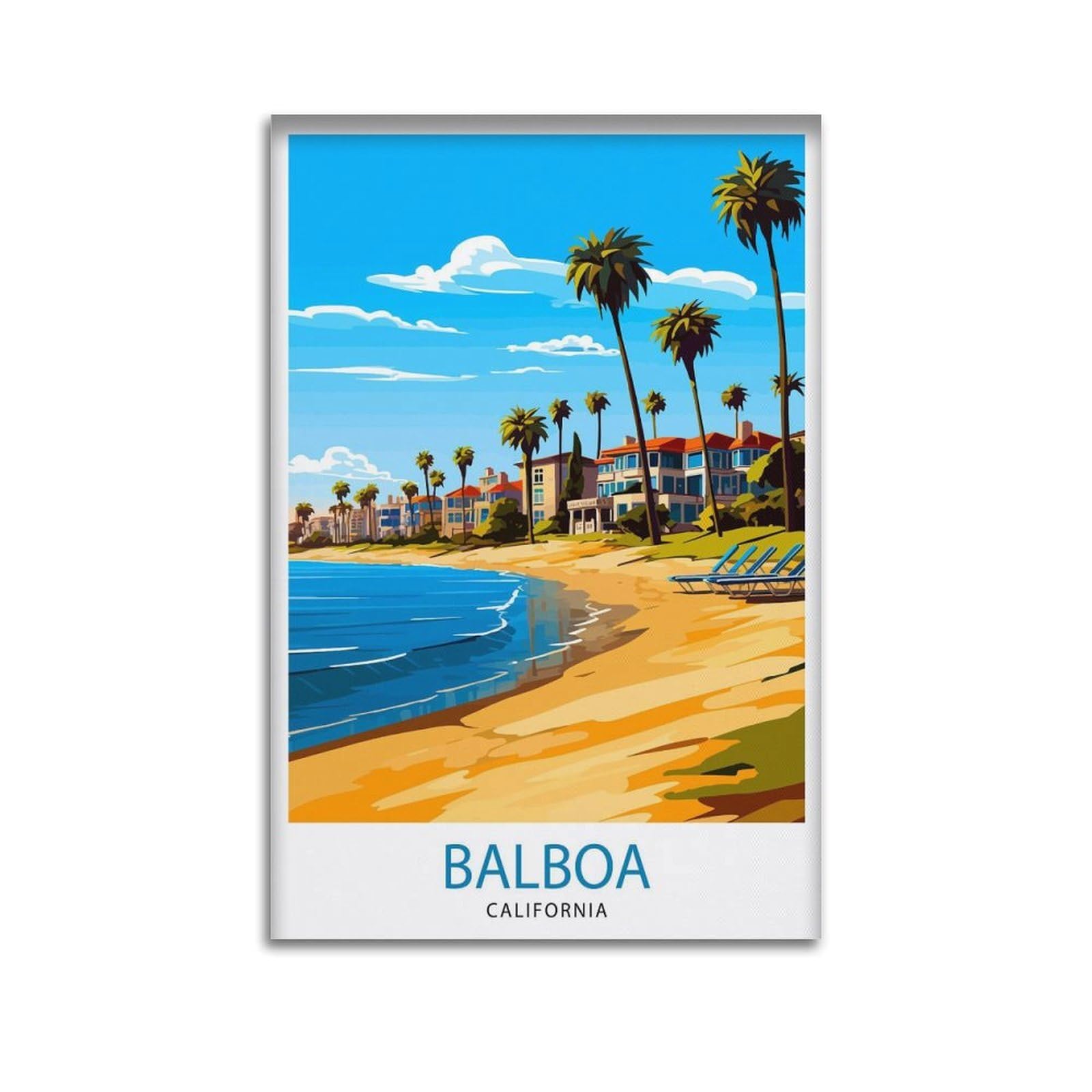 xiaoxiaoshen Balboa California Travel Canvas Poster Wall Art Prints Room Aesthetic Murals Bedroom And Living Decorations 24x36inch(60x90cm)