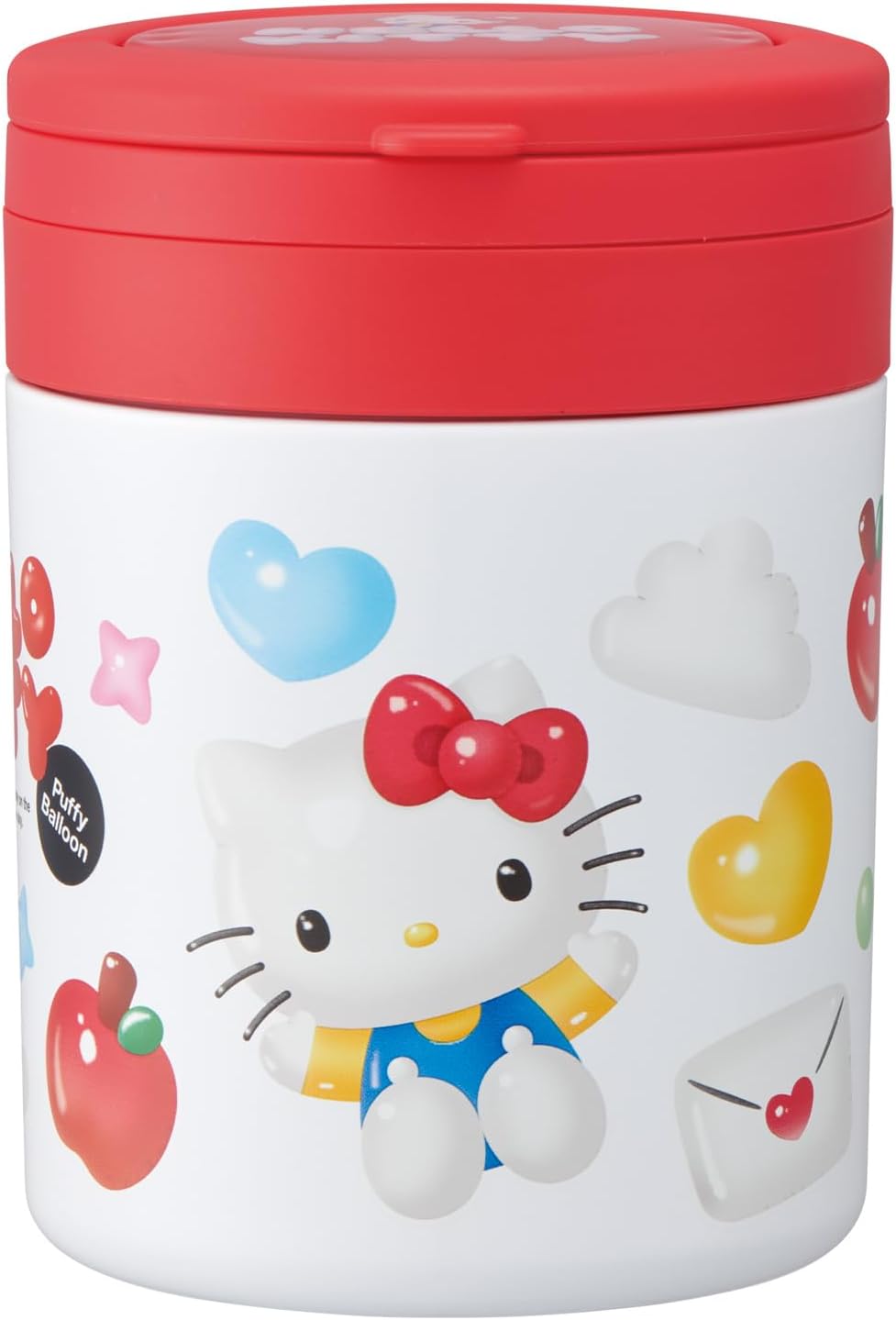 Skater LJFO5-A Thermal Insulated Soup Jar, Large Capacity, 16.9 fl oz (500 ml), With Folding Handle, Sanrio Hello Kitty Squishy Balloon