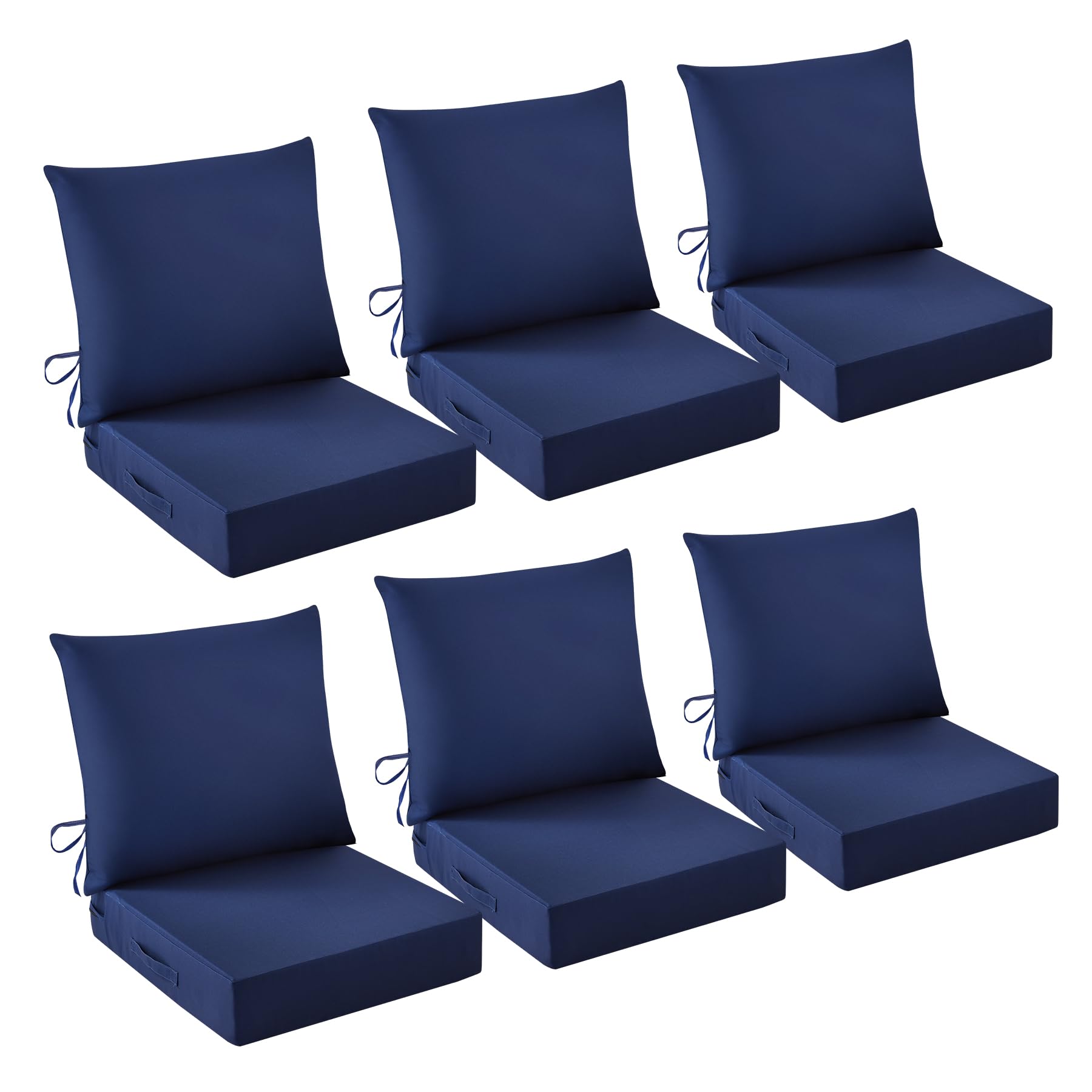 Photo 1 of *** PARTIAL SET SET OF THREE NOT SIX*** ALSO MISSING SOME OF THE COVERS***
Outdoor Chair Cushions, 24 x 24 Inch Outdoor Cushion for Patio Furniture, Patio Chair Cushion, Waterproof & Fade Resistant Deep Patio Furniture Cushions Set with Handle and Ties, N