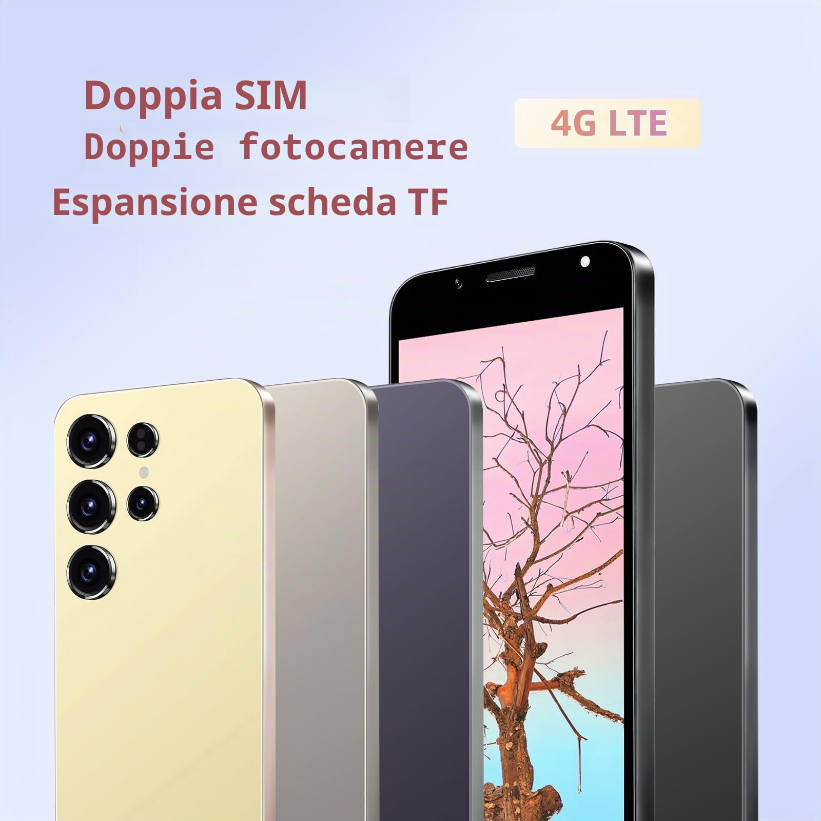 Sbloccare il telefono cellulare, schermo da 6,3 pollici, 2 GB RAM + 16 GB ROM / TF 128 GB, doppia fotocamera 2 MP + 8 MP, supporto 4G LTE FDD TDD, doppia scheda SIM, adatto per principianti. (grigio