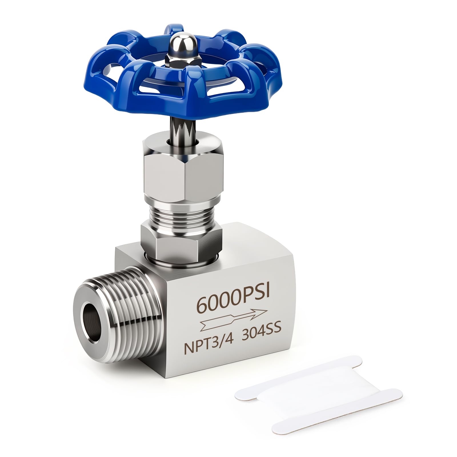 Válvula de aguja de acero inoxidable 304 de 3/4 NPT hembra a macho reguladora de flujo de agua
