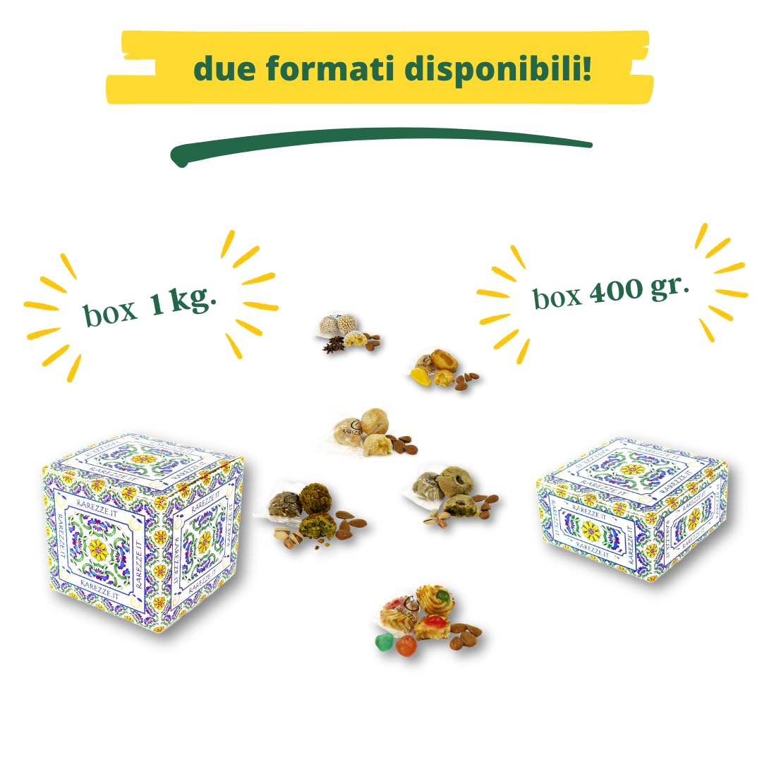 RAREZZE | Biscotti di Pasta di Mandorla Siciliana, con Ciliegia | Deliziosa confezione regalo (kg.1) | Dolci tipici di Sicilia | Preparazione artigianale | Spediti appena sfornati !