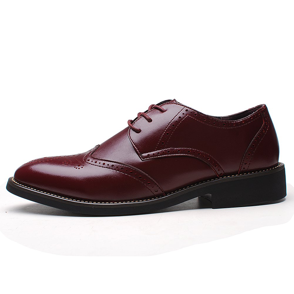 ANUFER Hommes Intelligent Bout Pointu Chaussures Habillées Lacets Formel Affaire Mariage Brogues