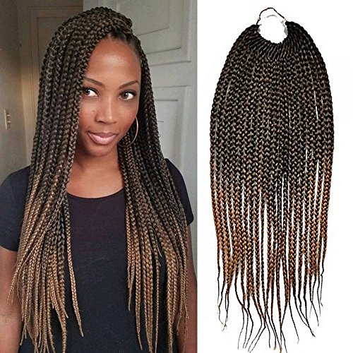 18 inch box braid crochet hair synthetic braiding hair Extension 6 Packs/Lot 22 Strands/Pack Thin crochet box braids