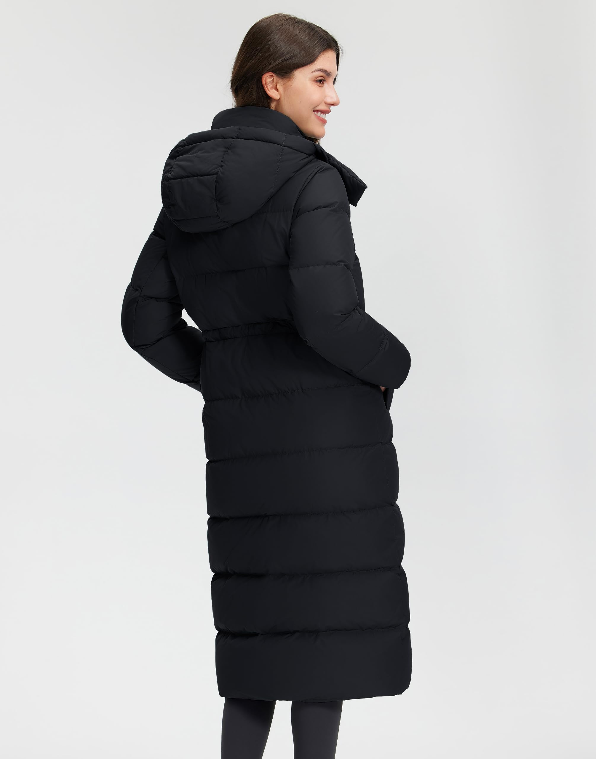 Pioneer Camp Manteau d'Hiver Femme Long et Chaud - Doudoune Imperméable et Coupe-Vent - Manteau Matelassé avec Capuche Amovible et Poche - Manteau en Duvet pour Hivers Froids