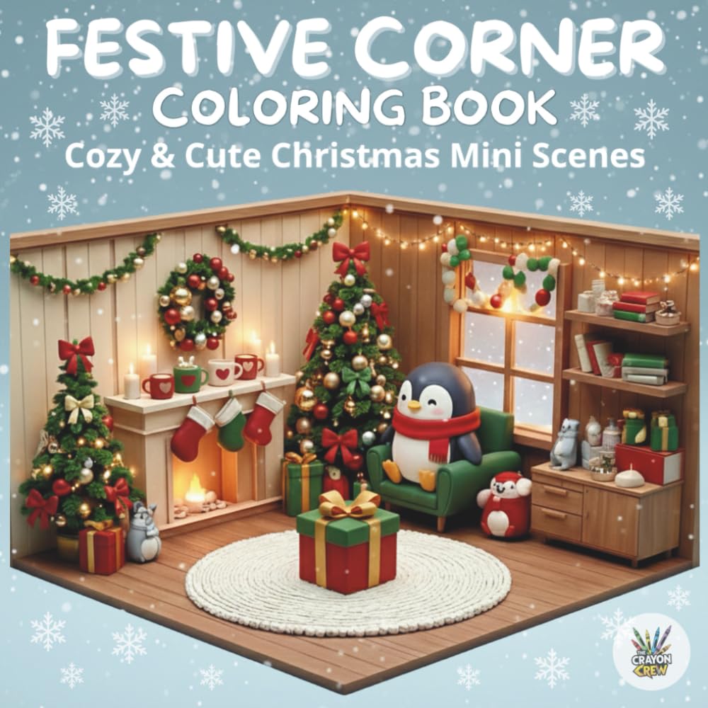 Festive Corner Coloring Book: Cozy & Cute Christmas Relaxing Moments to Color (CHRISTMAS COLORING BOOKs)