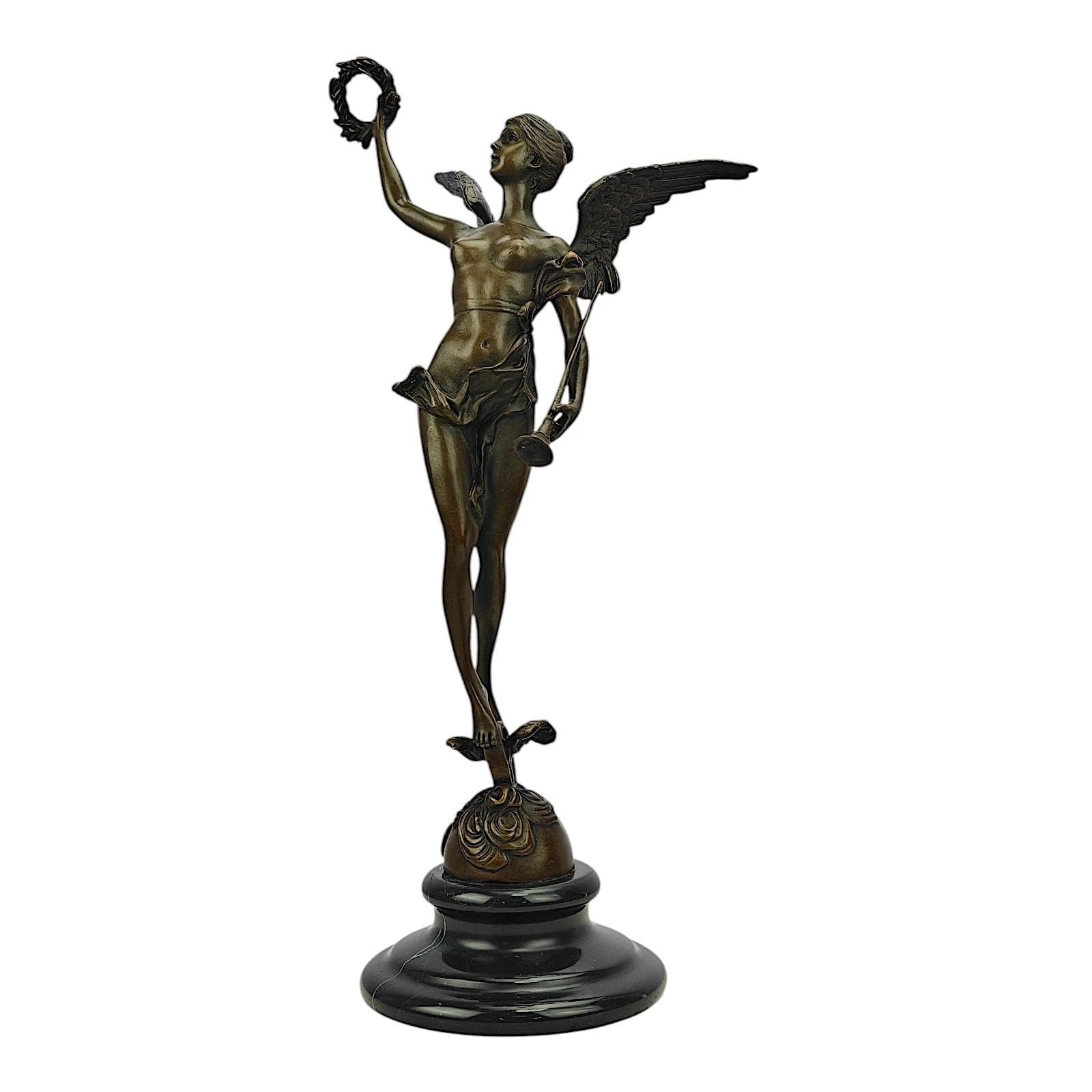 Skrzydlata zwycięstwa statuetka grecka rzeźba brąz metal sztuka klasyczna figura 38 cm