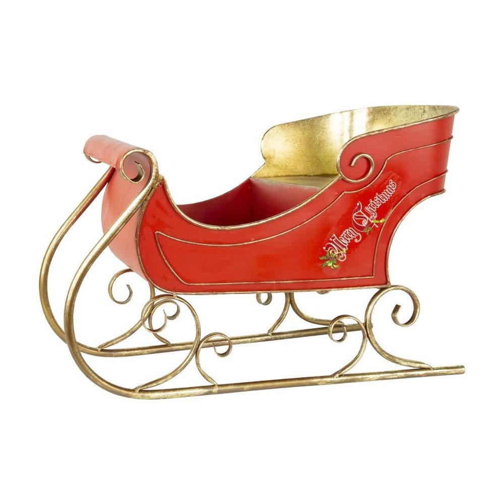 2020 Santa's Sleigh Figurine, 34 x 23 inches, Red