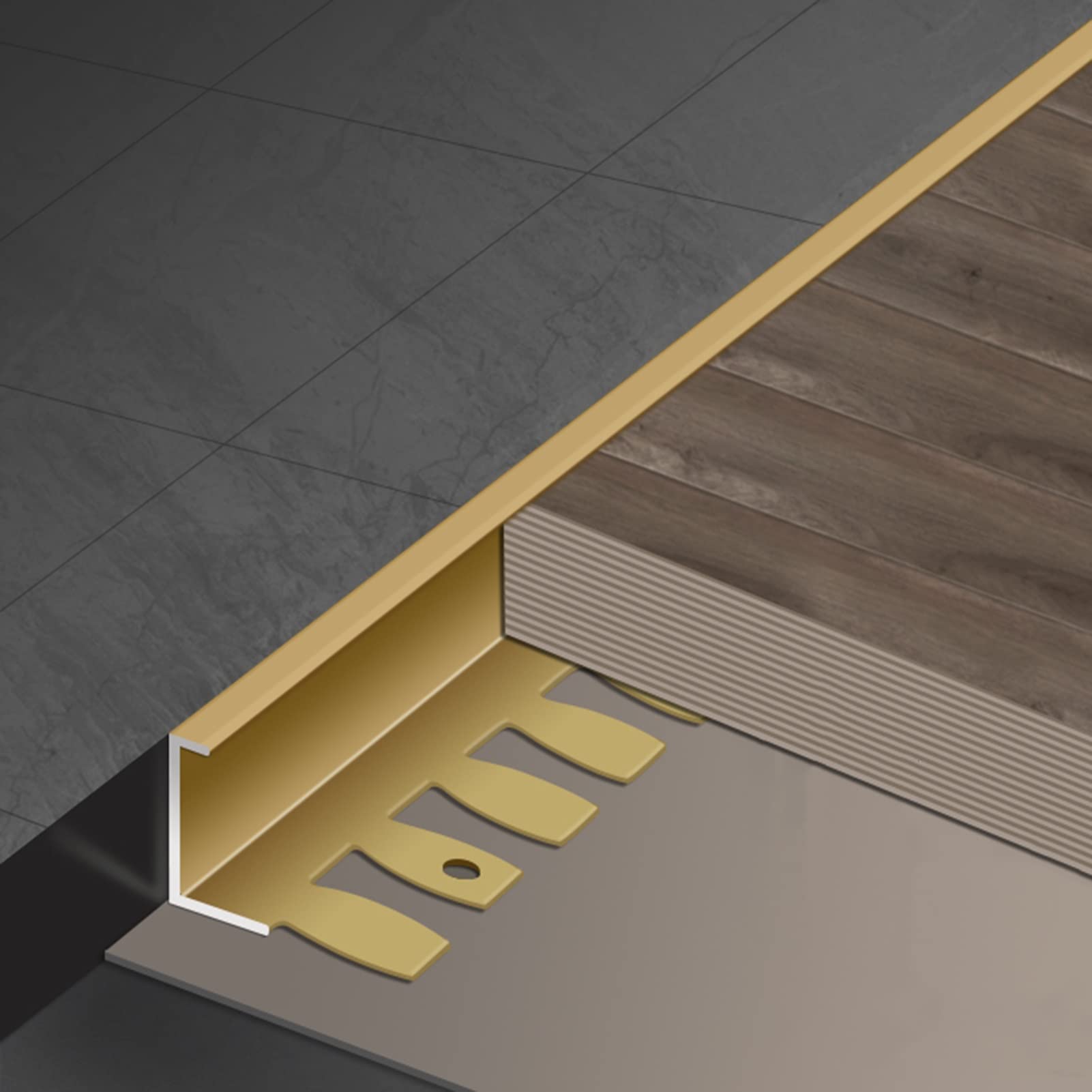 XBTGS Tira de transición de suelo para puerta de cocina, dormitorio, tiras de transición multifuncionales para madera a azulejos, tiras de unión de suelo de madera a laminado, para cubrir huecos