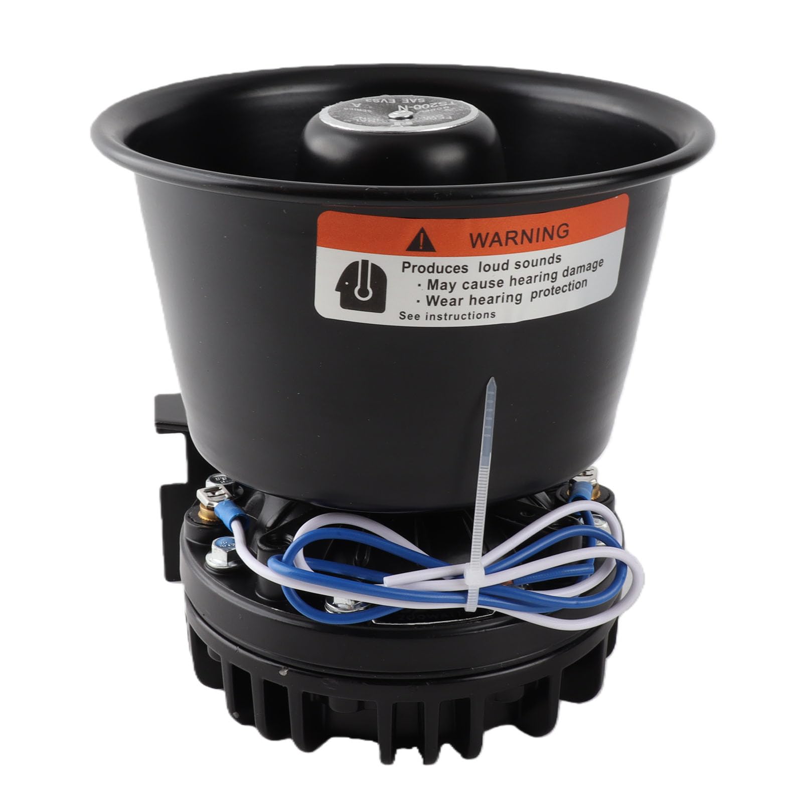 Tbest Haut-parleur de Sirène D'avertissement 200 W 130 DB, Cône D'alarme D'urgence, Klaxon de Voiture pour Camion, Ambulance, Routier, Haut-parleur en Alliage D'aluminium Haute