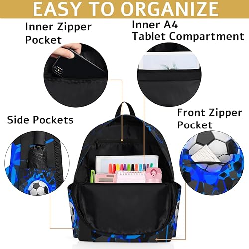 Miniatura 4 de Mochila infantil para niñas, niños y niñas preescolares, mochila para jardín de infantes, guardería, mochila escolar ligera para niños, Soccer,