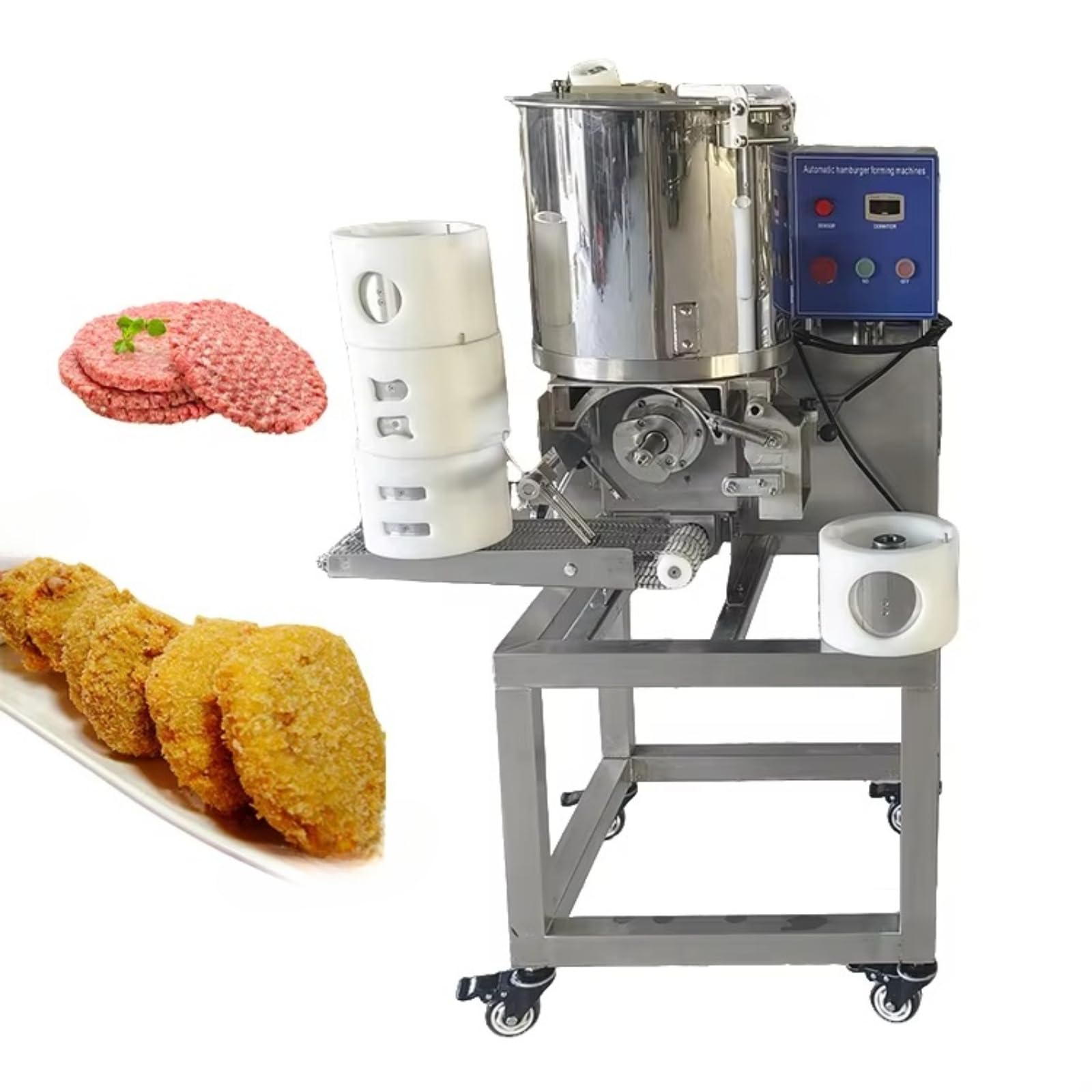 La macchina commerciale per hamburger, realizzata in acciaio inossidabile 304, può produrre 2100 polpette all'ora, con spessore regolabile (6-16 mm), design staccabile, adatto per ristoranti e