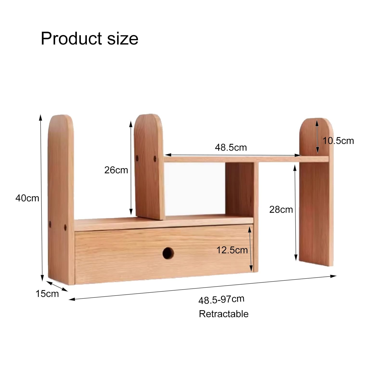 Mensola da scrivania, organizer retrattile da scrivania per monitor del computer, espositore a 2 livelli, scaffale multiuso in legno per casa, ufficio, dormitorio