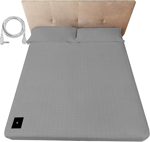 Hoja de tierra para tierra, 95% algodón orgánico + 5% fibra de plata, sueño mejorado, alivio del dolor (60 x 80 pulgadas)