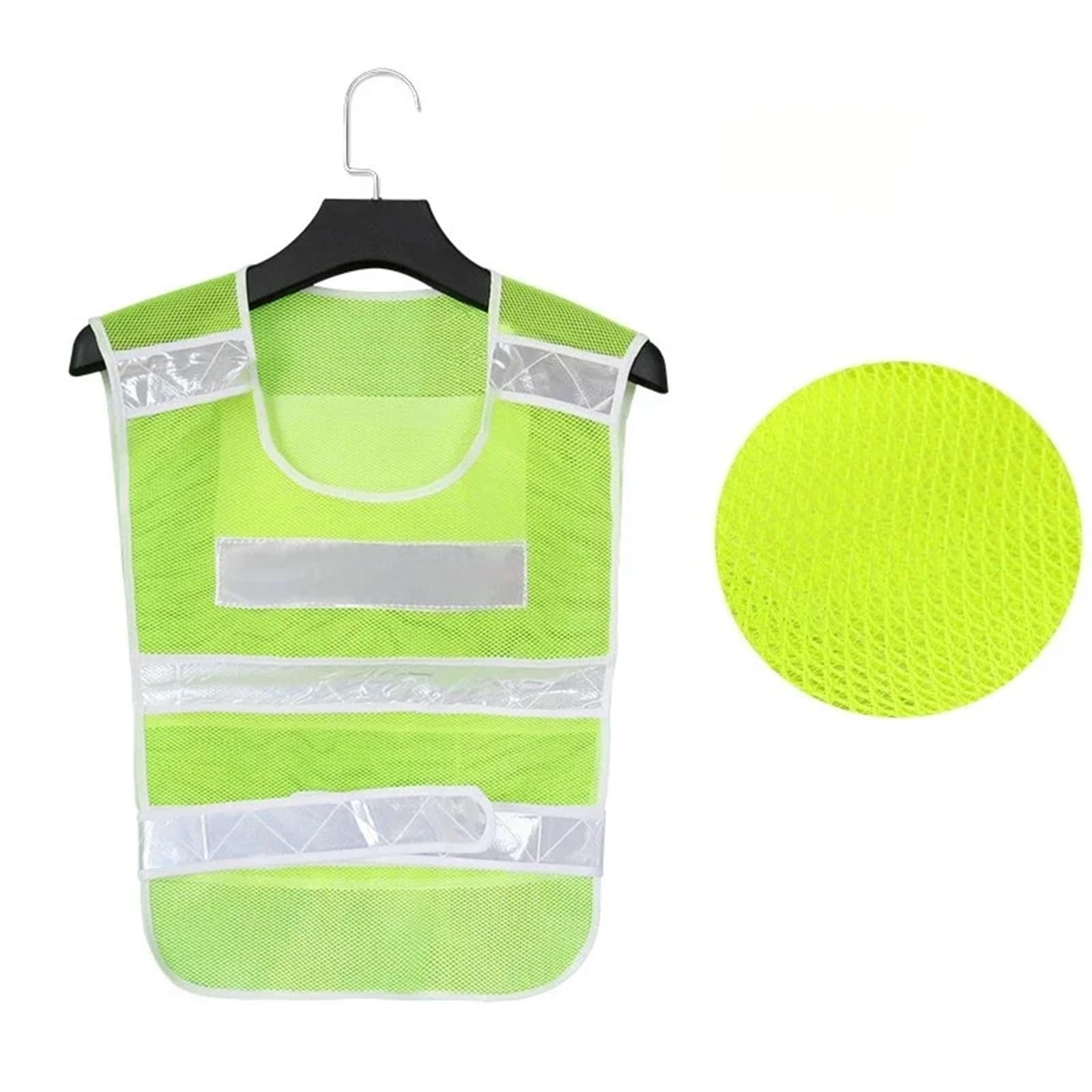 Chaleco Reflectante de Alta Visibilidad, Chaqueta, Ropa Trabajo, Motocicleta, Ciclismo, Deportes al Aire Libre para la construcción, Trabajos al Aire Libre(Green-1pcs)