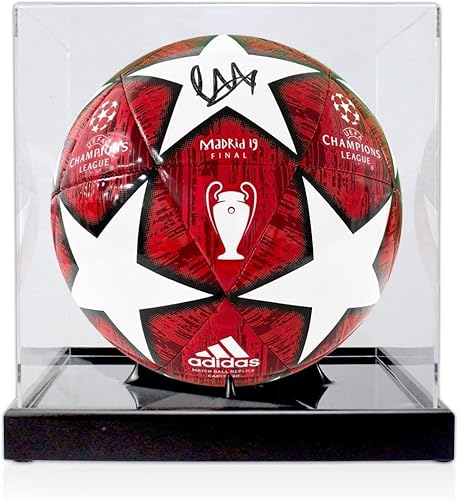Exclusive Memorabilia Trent Alexander- Arnold Firmado 2018-19 CL Final Balón de Fútbol. vitrina