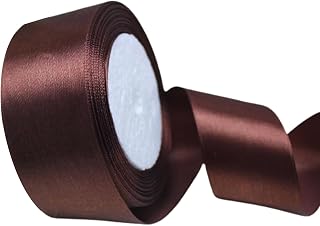 Glänsande satinband presentband elegant satäng bröllopsband rulle 22 m x 4 cm presentförpackningsbuketter rosett tillverkning heminredning kaffe