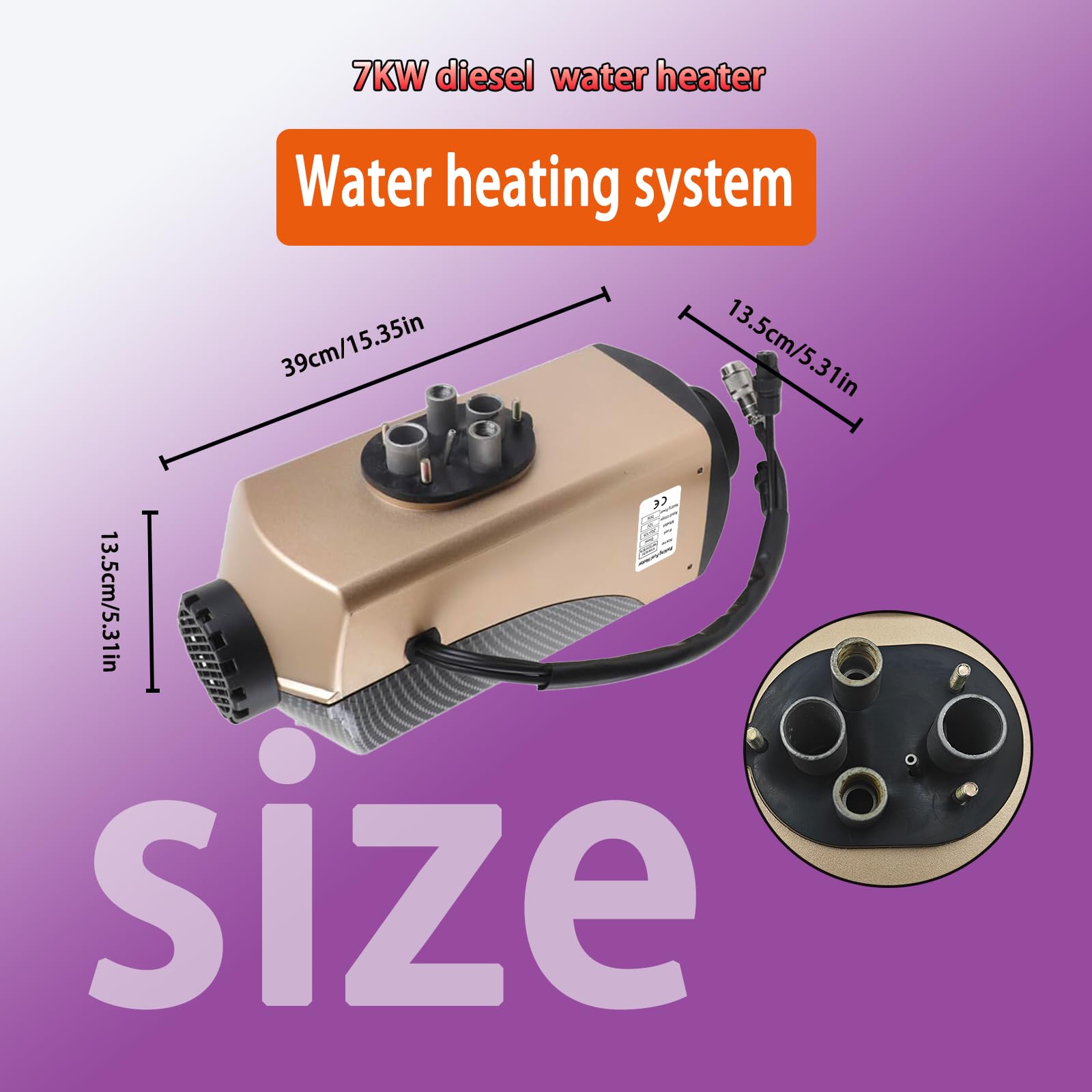 Calentador diésel de 12 V y 7 kW con calefacción integrada de agua y aire con pantalla LCD, calentador diésel para autocaravanas, calentador nocturno diésel de 12 V, calentador de agua para vehícul