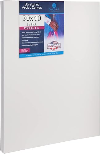 30 x 40 pulgadas, paquete de 2 lienzos estirados para galería, 1.5 pulgadas de profundidad, calidad premium, adecuado para todos los medios de disponible en Yaxa Venezuela