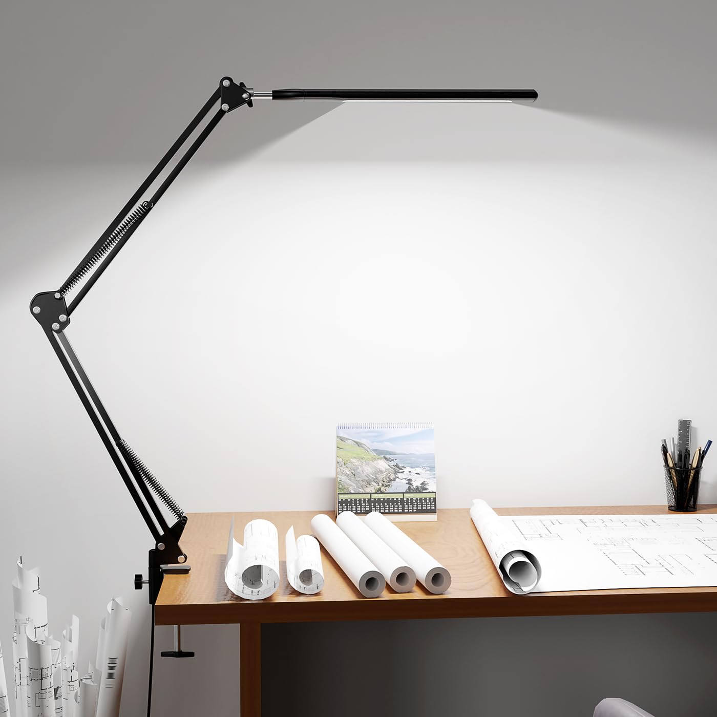 Amazon.co.jp : C-J-W ledデスクライト クリップ 照明 スタンド