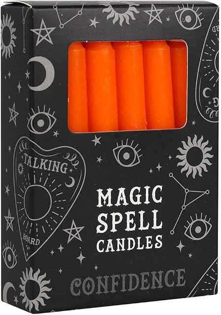 Spirit of Equinox Magic Spell Candles-Confidence-Pack of 12, Orange, 10.3 x 7.3 x 2.5 cms