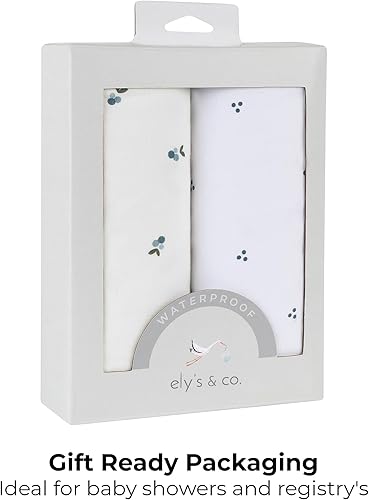 Miniatura 10 de Elys  Co Sábanas impermeables de 100  algodón de jersey para bebé paquete de 2 unidades bayas y puntos de racimo salvia cuna