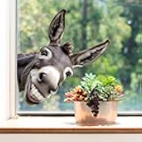 Donkey Crack Car Stickers, Car Window Clings Decal, 3D Donkey Decal Auto Accessories, Waterproof Animal Wall Stickers, Funny Car Decoration Stickers