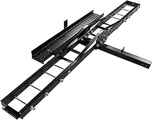 TMS T-NS-MRC001 500-Pound Heavy Duty Motorcycle Dirt Bike Scooter Carrier Hitch Rack Hauler Trailer with Loading Ramp and Anti-Tilt Locking Device