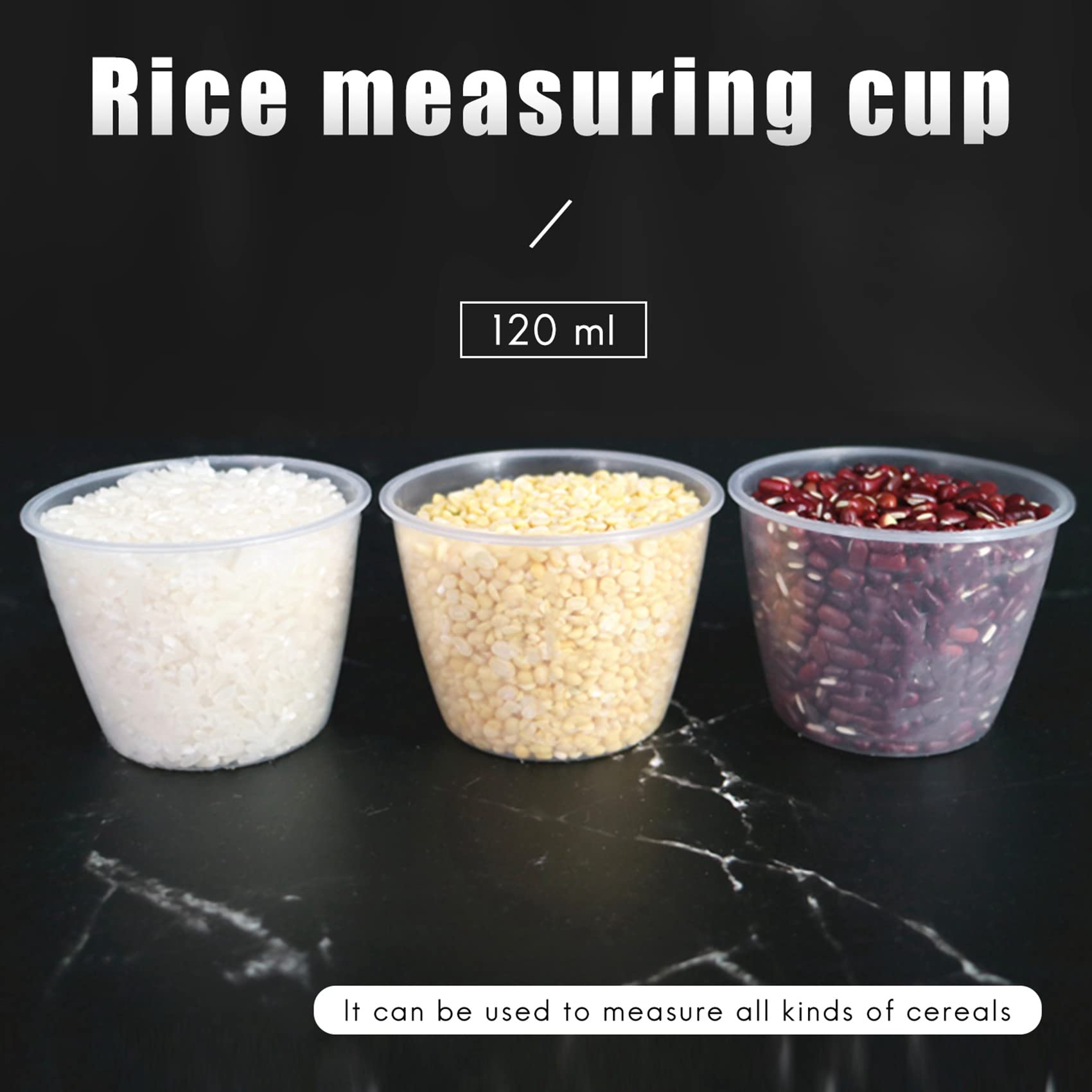 Kqcibz Plastic 120ml Electric Cooker Rice Measuring Cup 2pcs Clear White