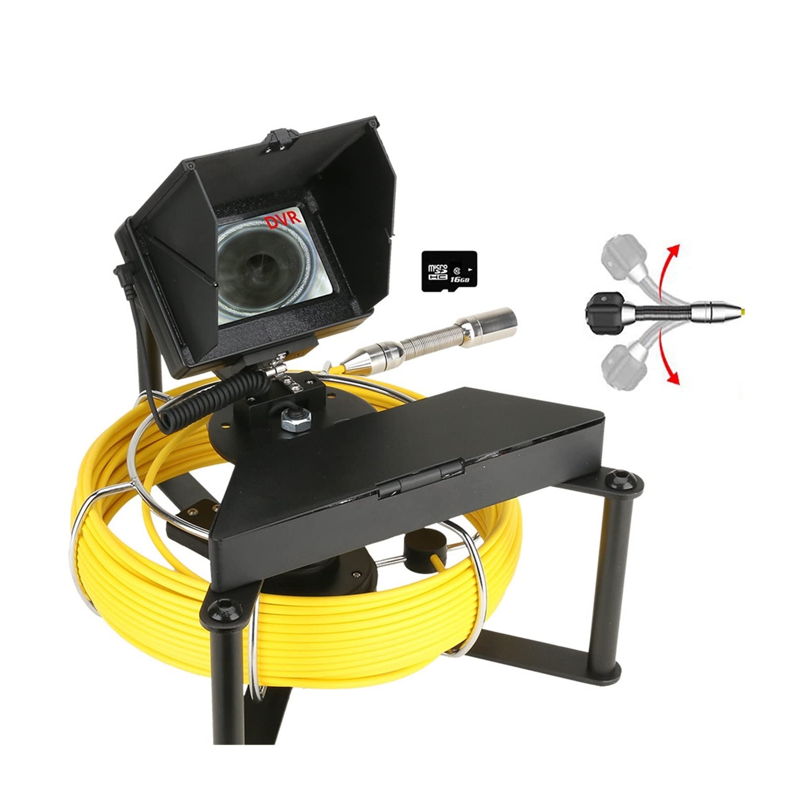 LNHHG Sewer Camera, Sewer Pipe Inspection Camera With 16GB TF Card DVR Sewer Drain Industrial Endoscope IP68 5600MHA Battery 4.3inch IPS