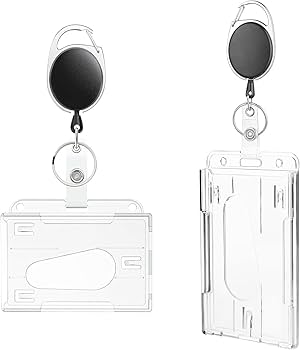 Amazon | idカードホルダー リールキーホルダー付き 縦+横 社員証