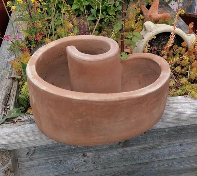Generisch NEU ! B-Ware ! Schöne große Kräuterspirale Kräutertopf ca. 40 x 27 cm rustikal echt Black Terrakotta Terracotta Blumentopf Blumenkübel Garten Terracotta Deko Mediterran