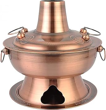 Hot Pot, Chinese Charcoal Hotpot, Shabu Hot Pot with Divider, Two-Flavor Chinese Charcoal Shabu Shabu Pot Cooker Stainless Steel Hot Pot Cookware for 3-7 People Home Party,A,36cm  Color A , Size