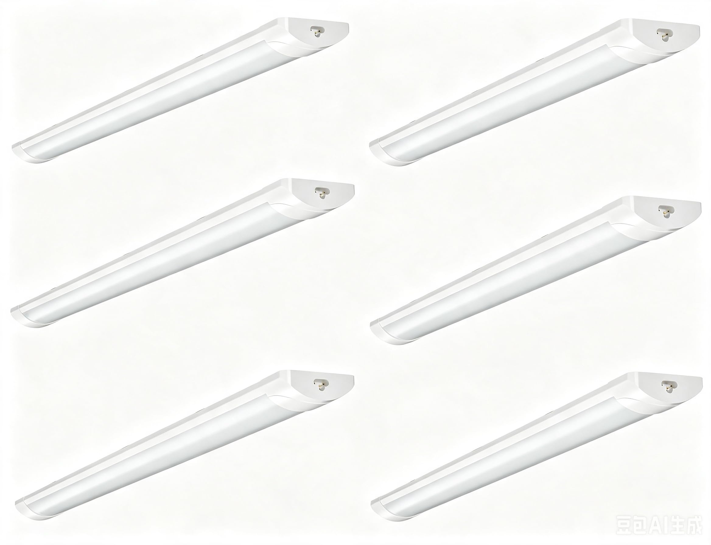 Ankishi 6 Pack 6500K Led Batten Lights,3FT 30W Led Tube Light,3600LM Office Ceiling Lights with Splicing Heads & Splicing Cables for Shop/Office/Garage/Warehouse/Kitchen/Living Room — image 1