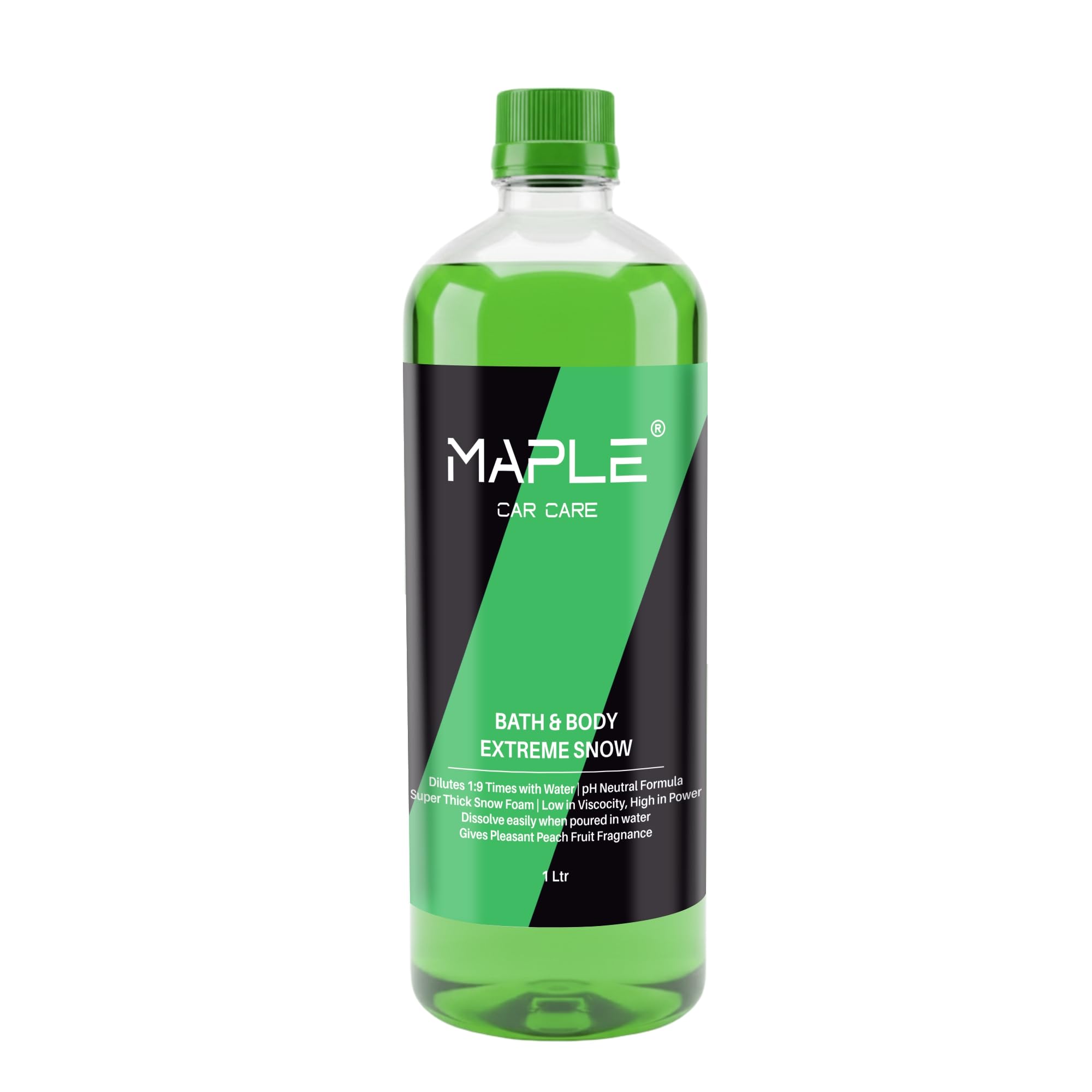 Maple Car Care Extreme Snow Foam Car Wash Shampoo – 1L | High Foaming pH Neutral Formula | Thick White Foam, 1:9 Dilution | Removes Dust, Dirt & Grime | Safe for Waxed & Ceramic Coated Cars-image-1