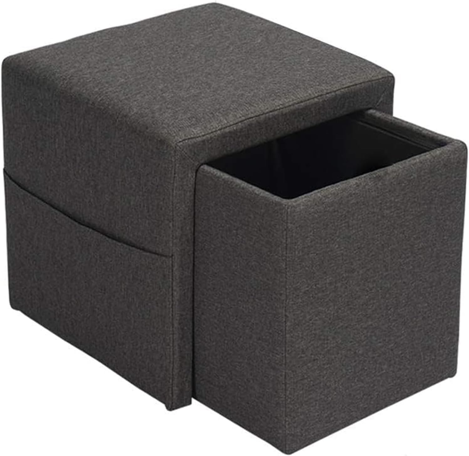 Amazon｜オットマン 靴を履き替える腰掛け 44cm Storage Ottoman Square Bench, Footrest