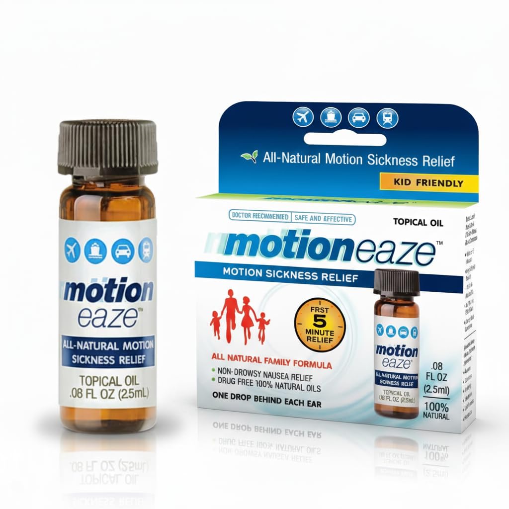 Non-Drowsy Motion Sickness Relief - All Natural Drug Free Formula - Made in The USA - 2.5ml Bottle