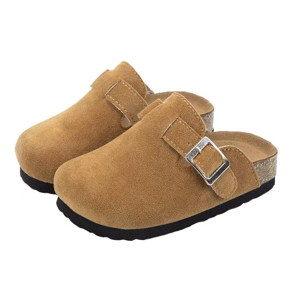 Kids Clogs for Girls Boys Cute Slip-on Slippers Classic Suede Cork Footbed Sandals Potato Shoes