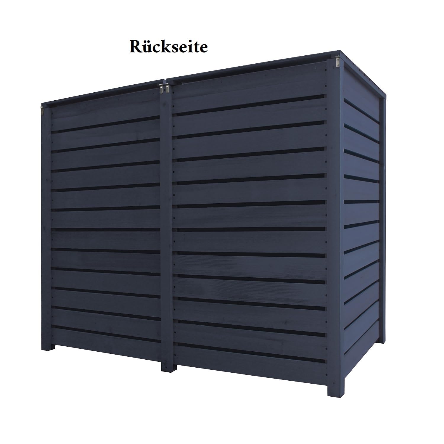 Mülltonnenbox 120 Liter FÜR KLEINE Tonnen Mülltonnenverkleidung imprägniert in anthrazit Mülltonnecontainer Mülltonnenabdeckung Holz mit Rückwand Mod. Hamburg24 (2 Tonnen)