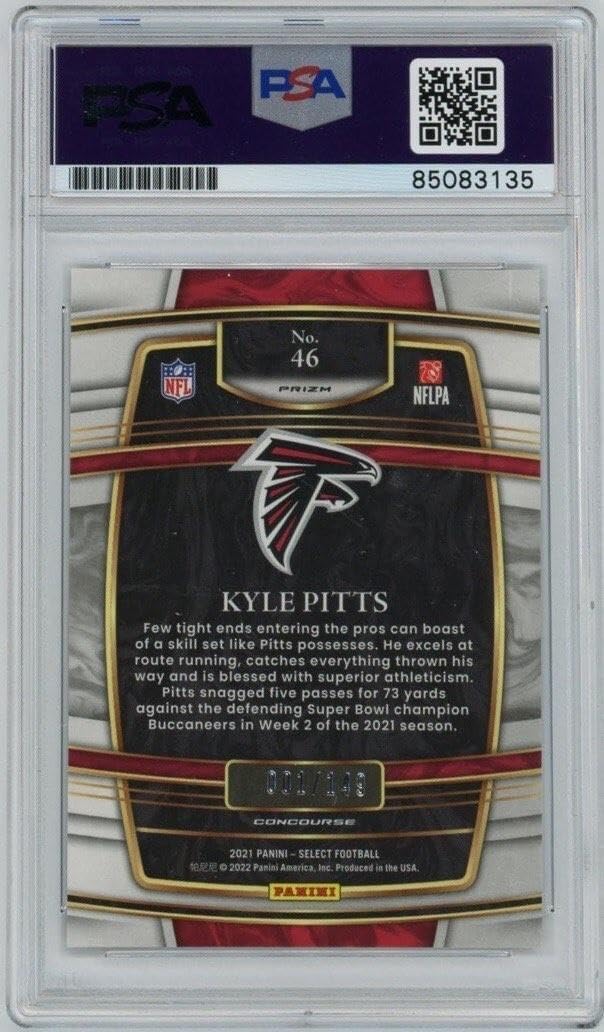 Kyle Pitts Signed Select Maroon Prizm Rookie Card #001/149 PSA GEM MT 10 AUTO - Football Slabbed Autographed Rookie Cards