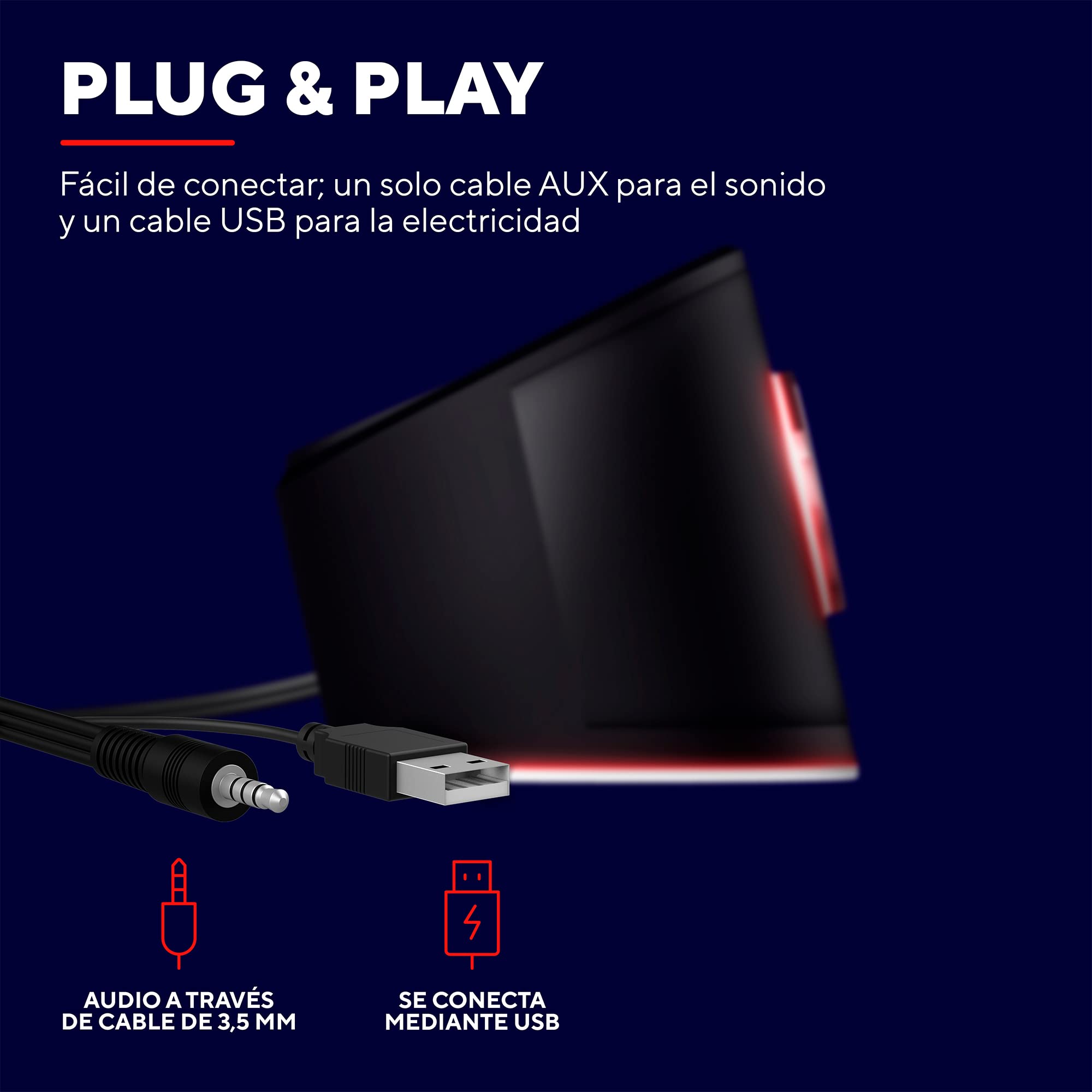 Trust Gaming Barra de Sonido con Iluminación RGB GXT 619 Thorne - Altavoces PC Gaming Estéreo 2.0, 12 W, Alimentación USB, 3,5 mm Jack, para PC, Ordenador Portátil, TV - Negro