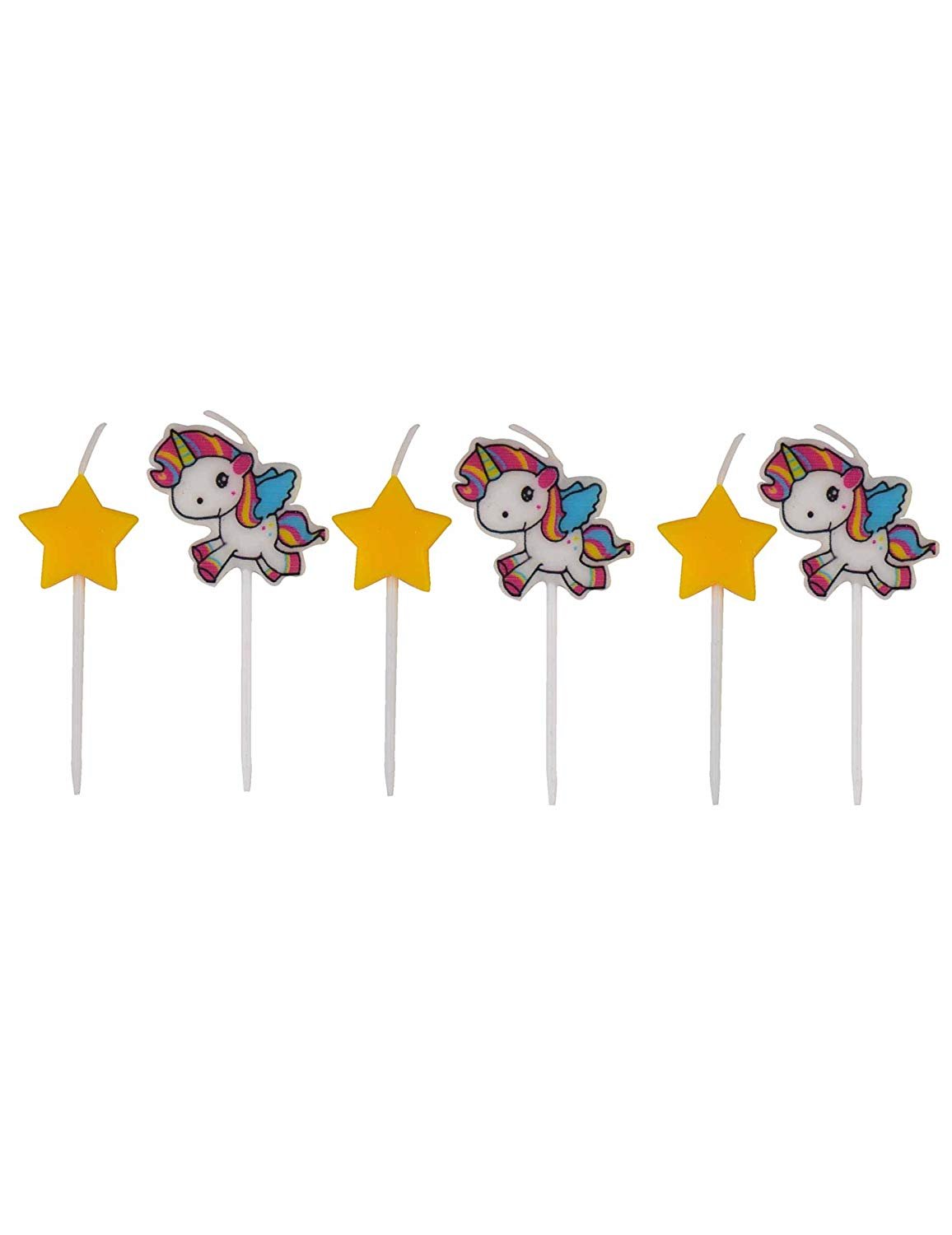 Folat 65049 Unicorn Candle Set 6 Pieces Birthday