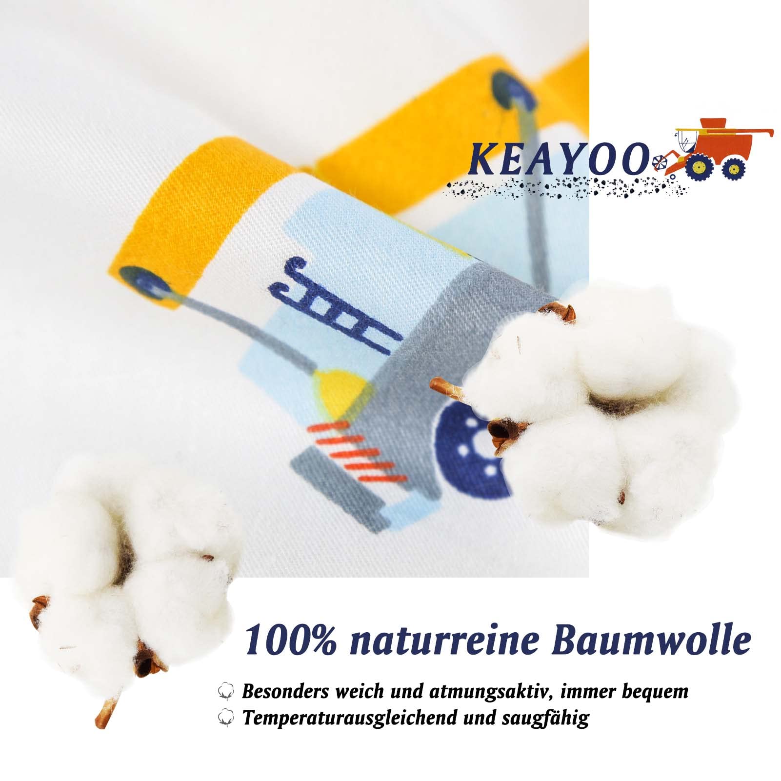 Copripiumino singolo bambino neonato 100 x 135 cm, in cotone, per bambini e bambine, con chiusura lampo
